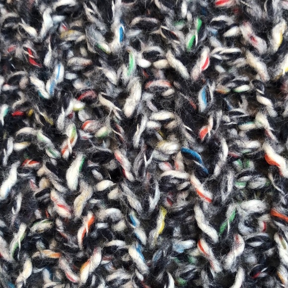 Aerie Black & Multi color Knit Sweater ribbed scoop neck cuffs & hem Size Medium - Picture 8 of 12